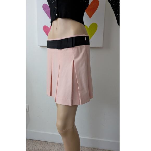 theory pink wool pleat mini skirt 6 - Picture 1 of 11